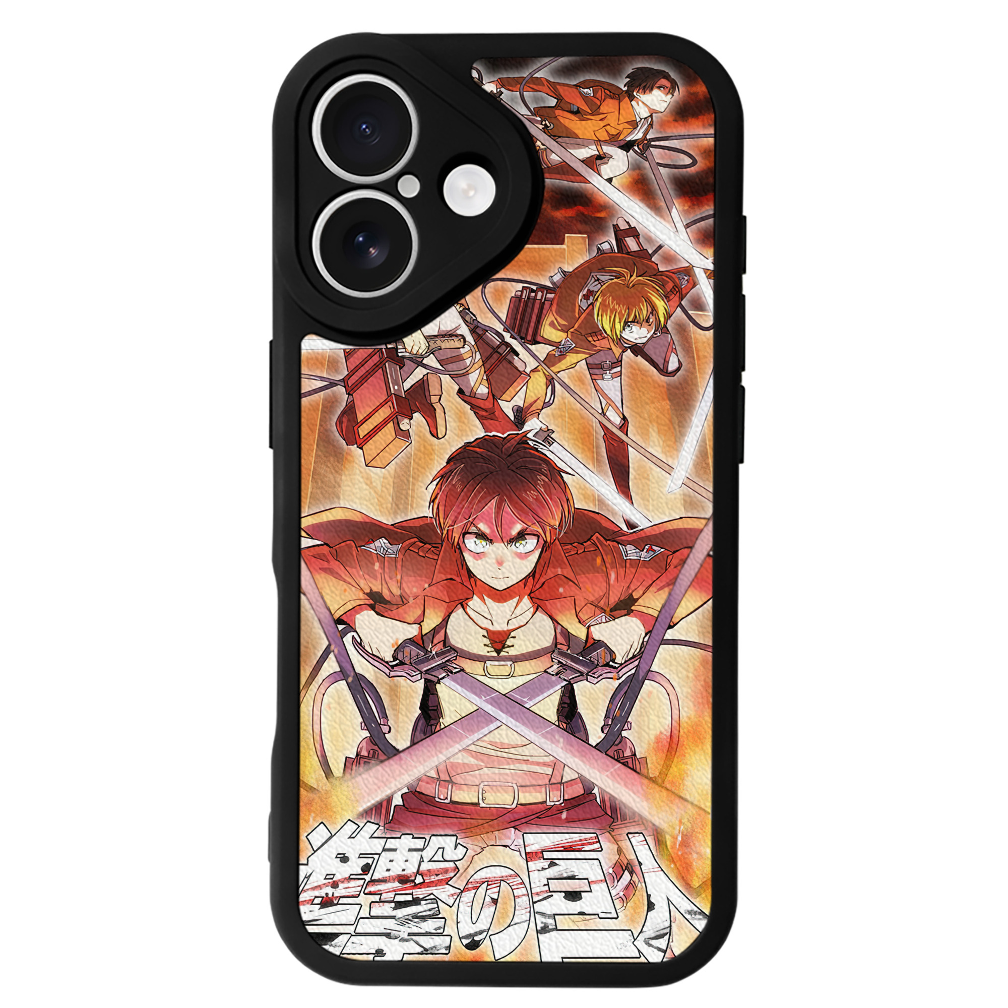 （画像用） 進撃の巨人 Attack on Titan 【iPhone 16シリーズ対応】シリコンスマホケース（レザー調） 材質：シリコン